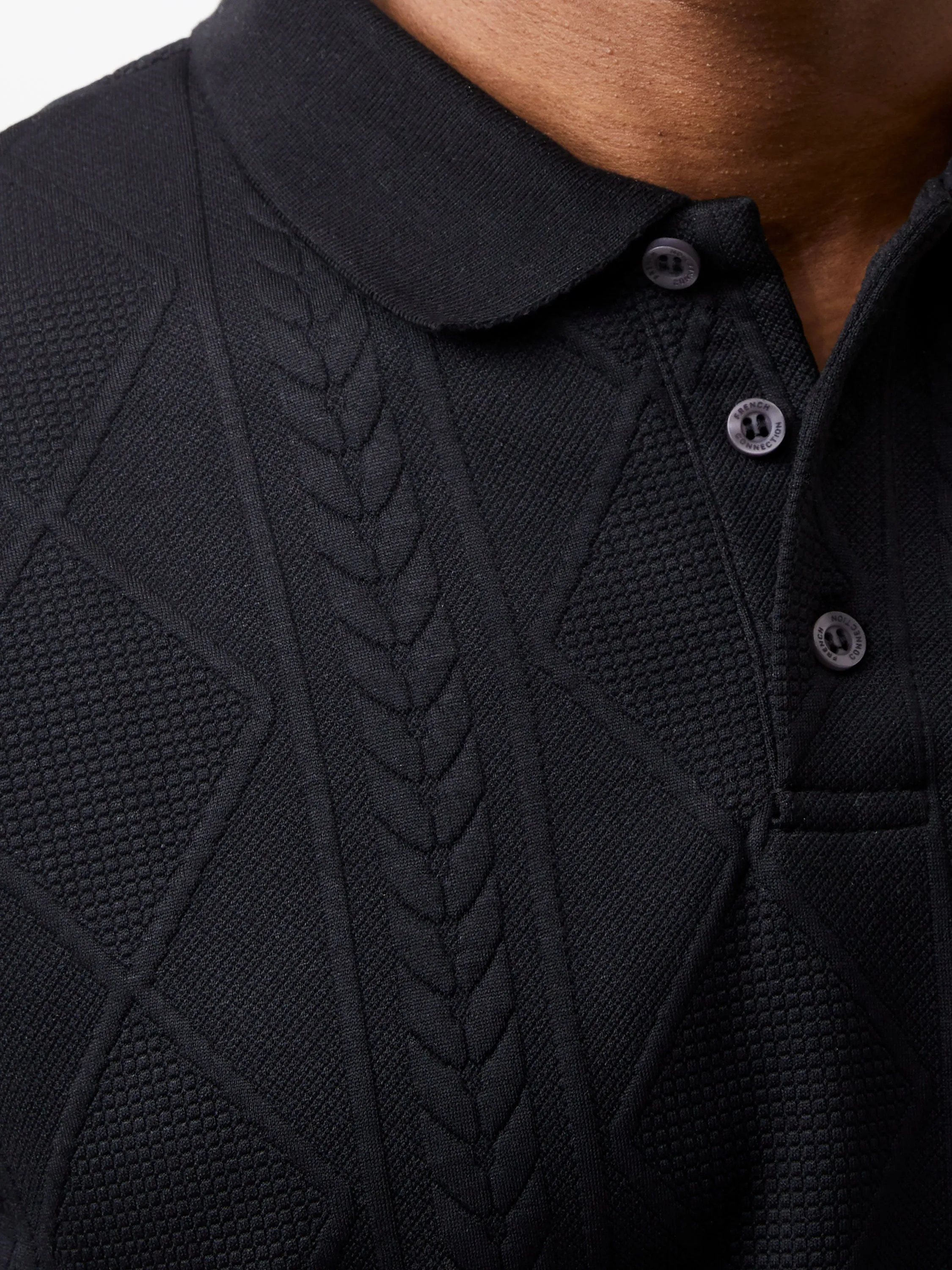 Jacquard Short Sleeve Polo Shirt