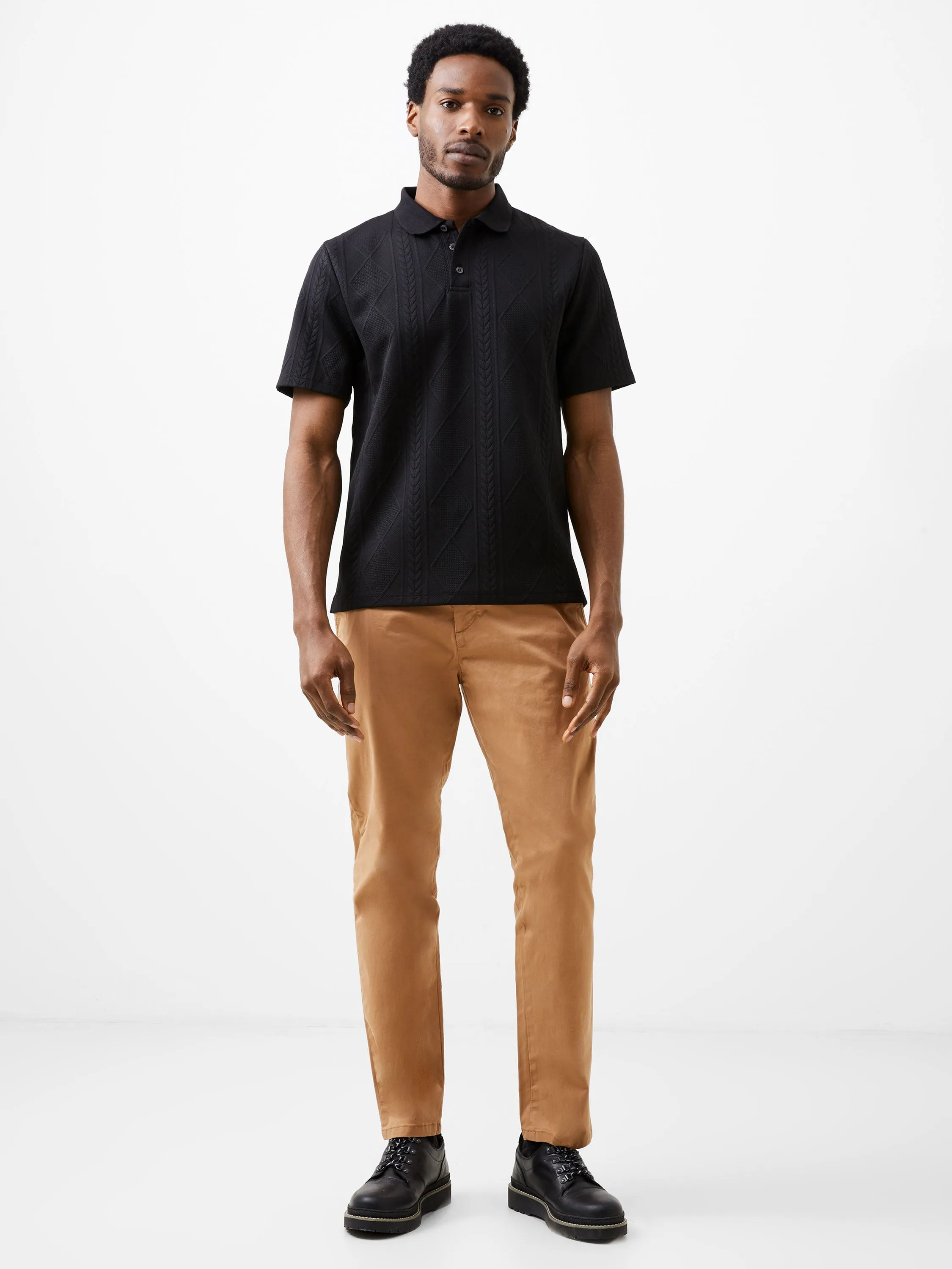 Jacquard Short Sleeve Polo Shirt