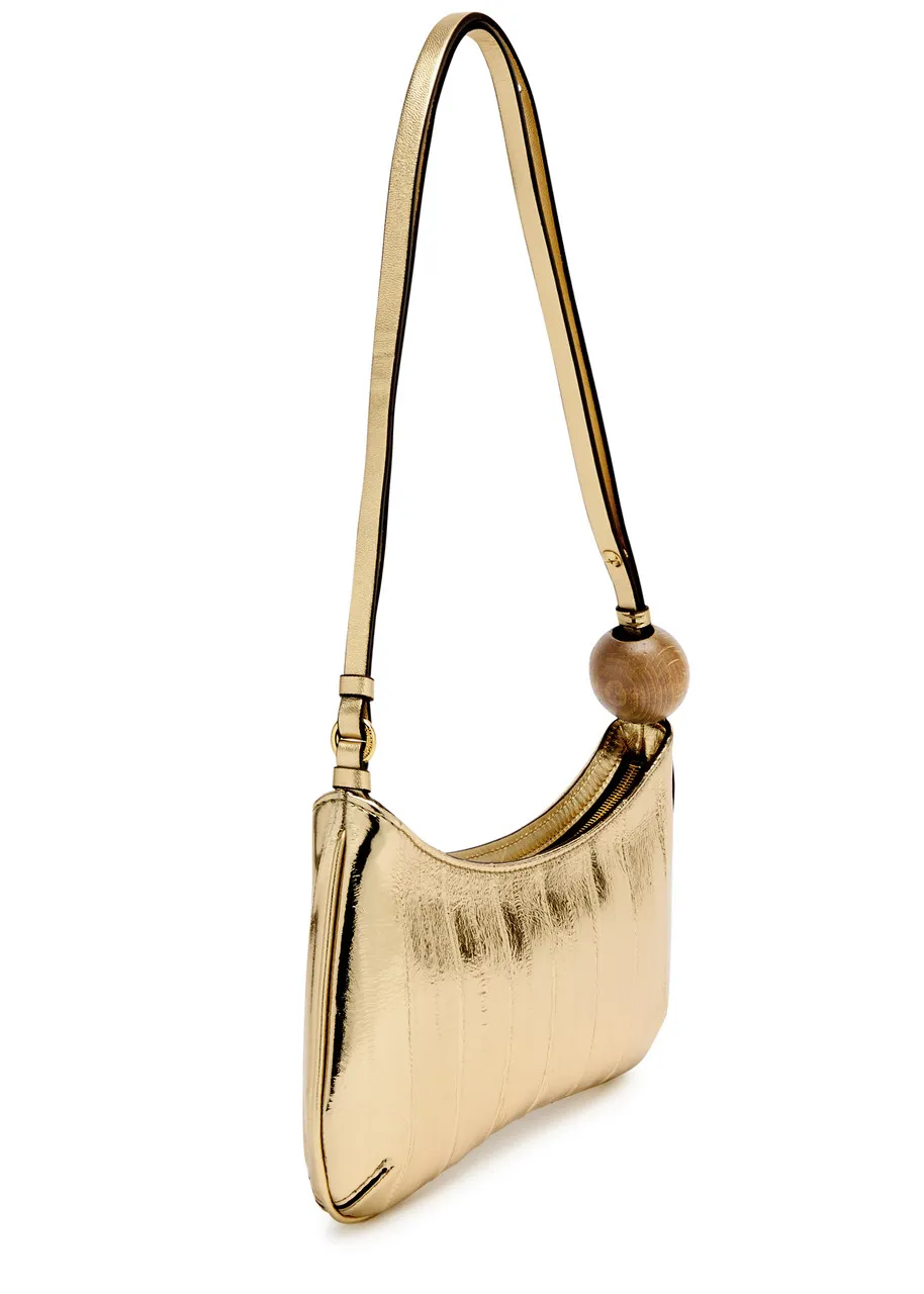 JACQUEMUS Le Bisou Perle metallic leather shoulder bag  -                         -                     -                