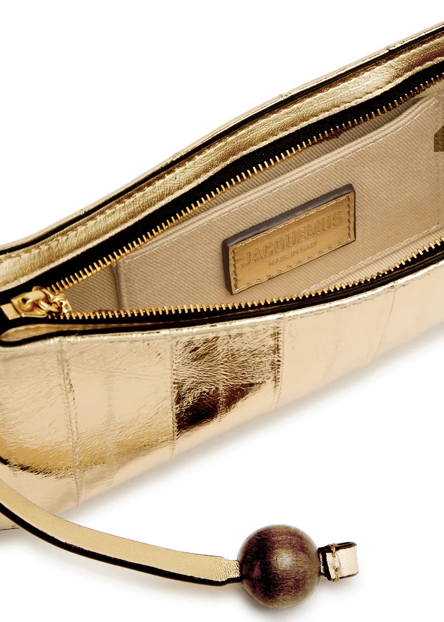 JACQUEMUS Le Bisou Perle metallic leather shoulder bag  -                         -                     -                