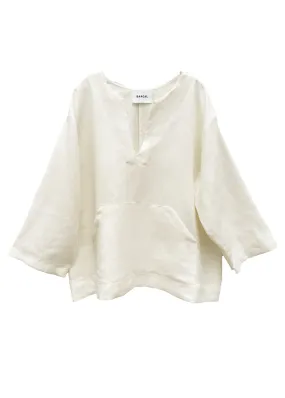 Jallaba Tunic in Soft White Linen