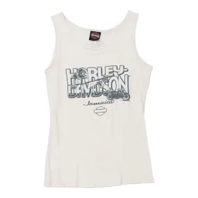 Jamaica Harley Davidson Spellout Vest - Large White Cotton