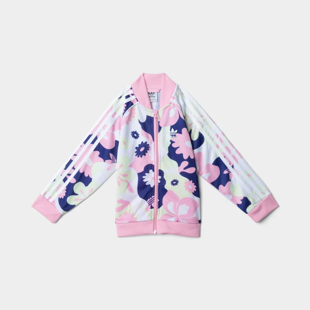 JD Sports adidas Originals Child Girls’ Flower Print Superstar Set White / True Pink - Almost Lime