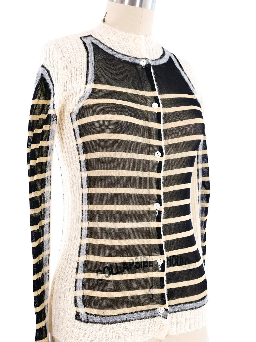 Jean Paul Gaultier Mesh Panel Knit Cardigan
