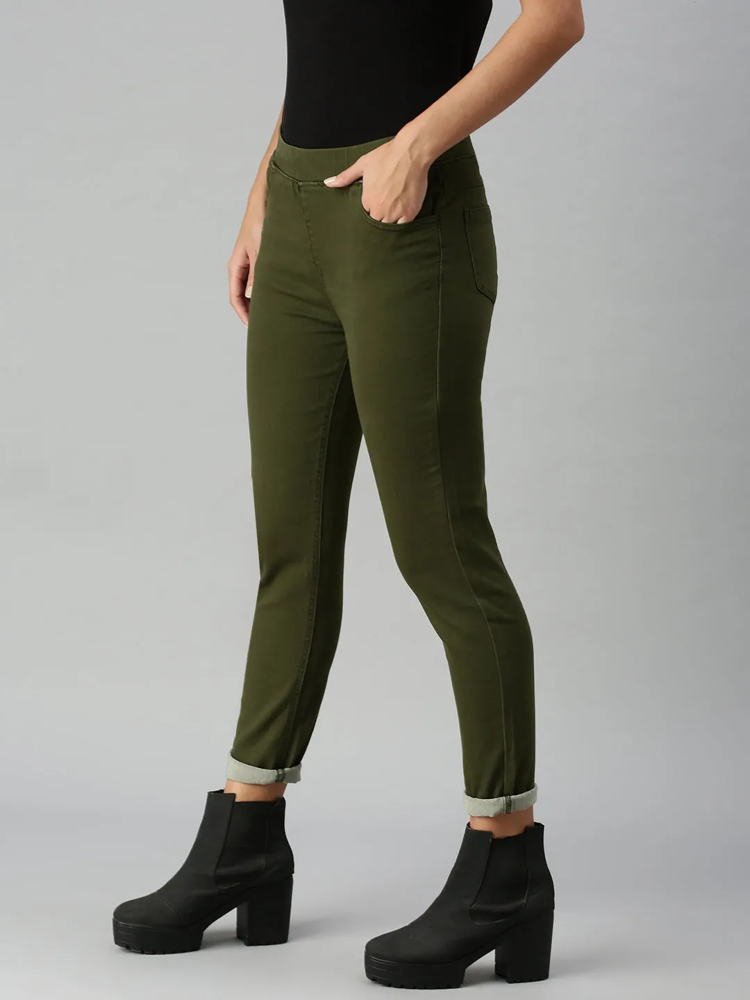 Jeggings-Olive Green