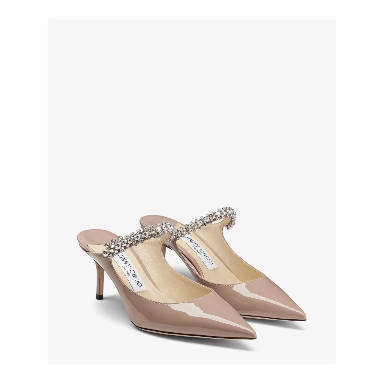 JIMMY CHOO Bing 65 Patent Leather Mules - Pink