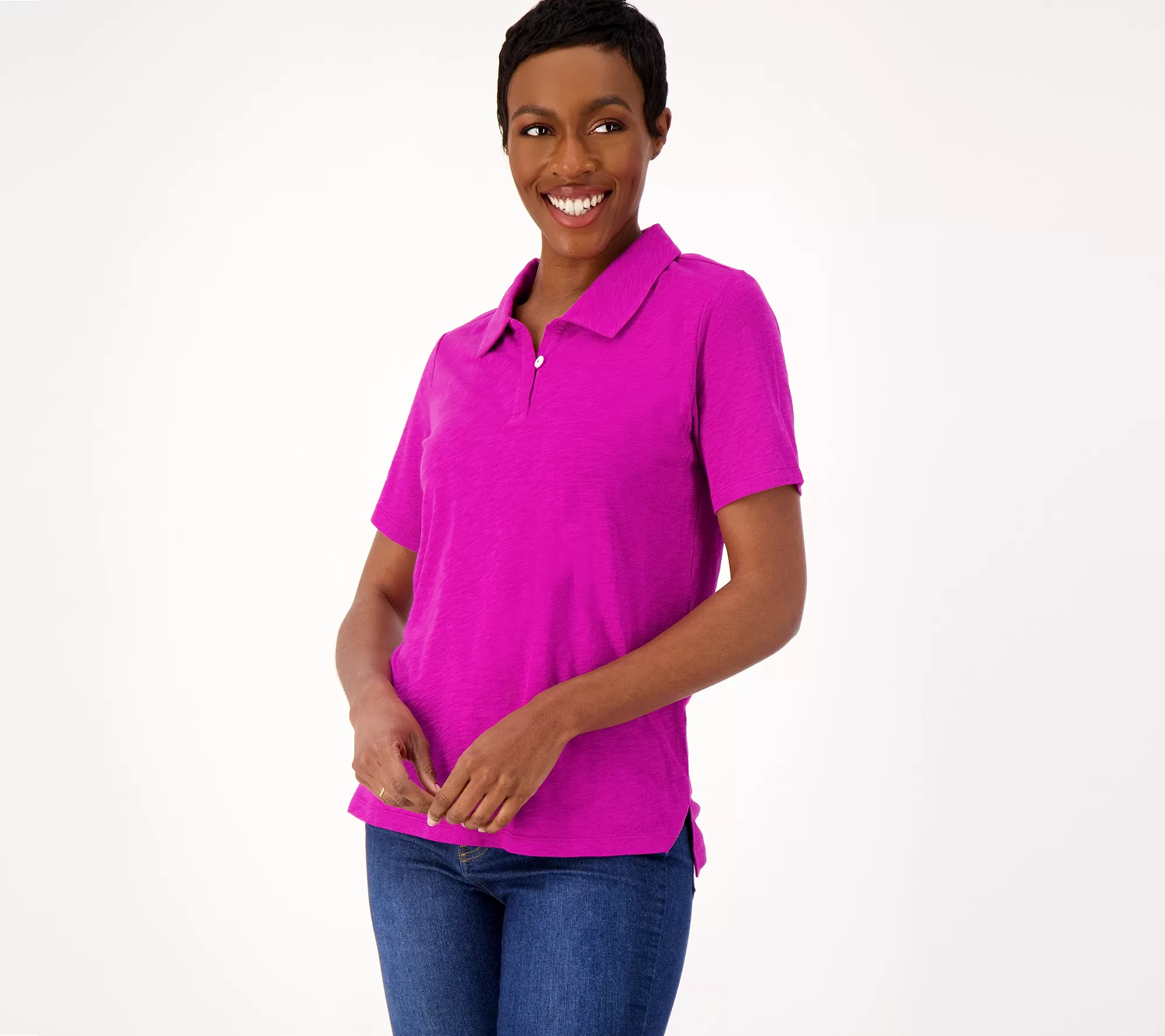 Joan Rivers Slub Knit Polo Shirt