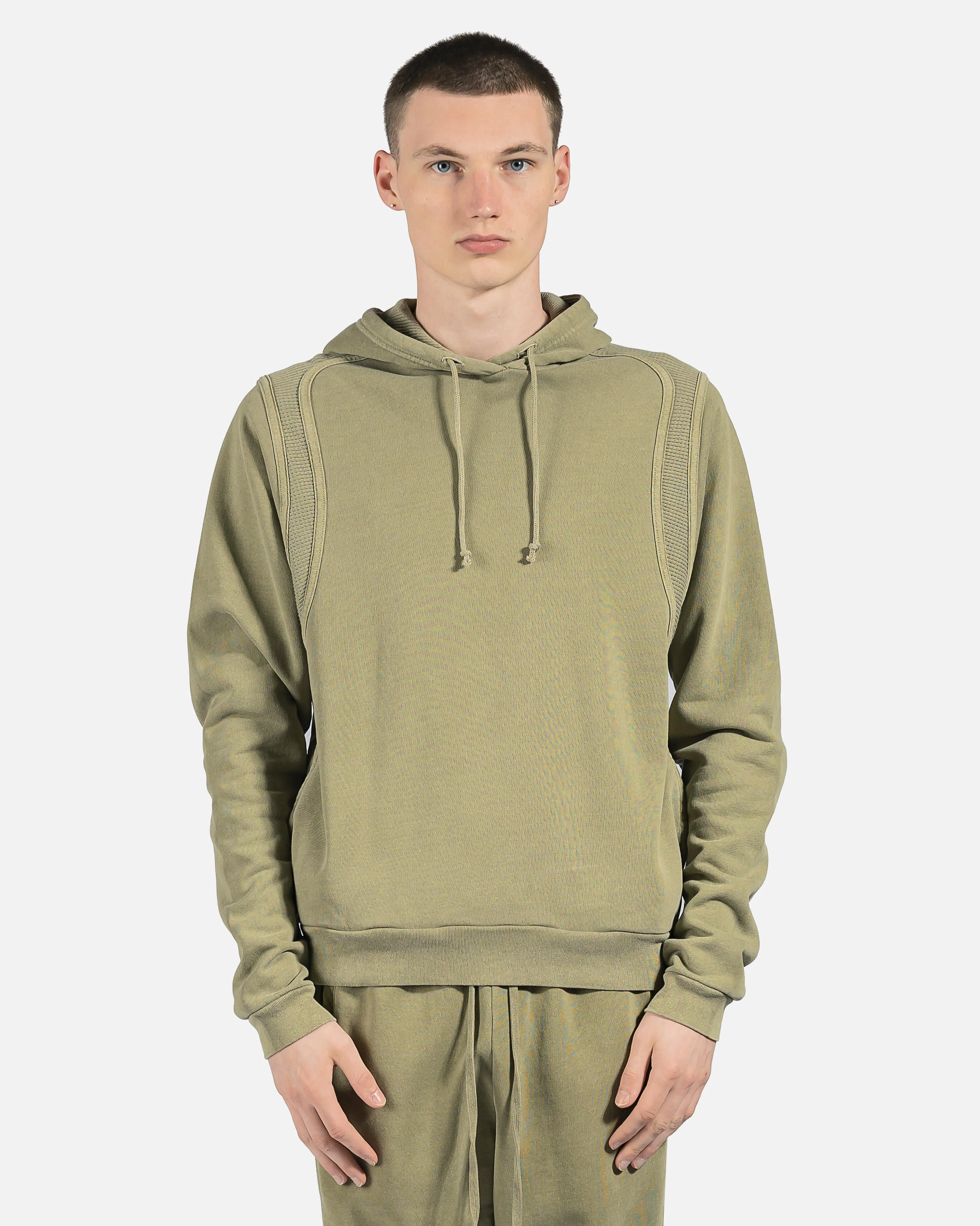 John Elliott Cross Thermal Hoodie in Washed Army