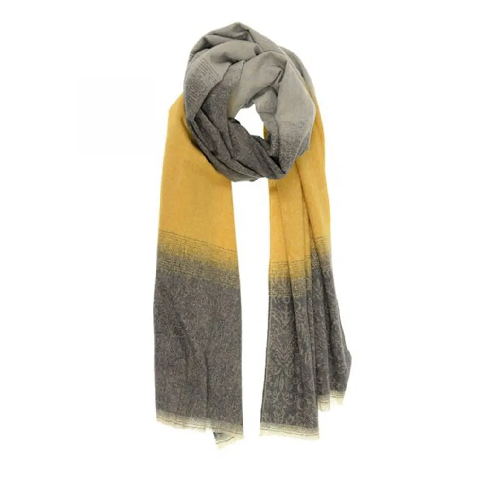 JOY SUSAN DAMASK OMBRE SCARF BLACK