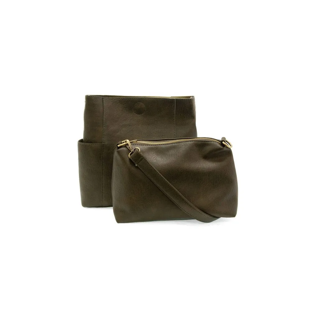 JOY SUSAN KAYLEIGH SHOULDER BAG DARK MOSS