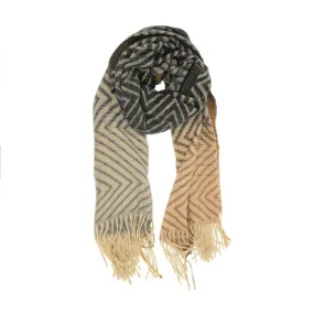 JOY SUSAN OMBRE CHEVRON SCARF BLACK