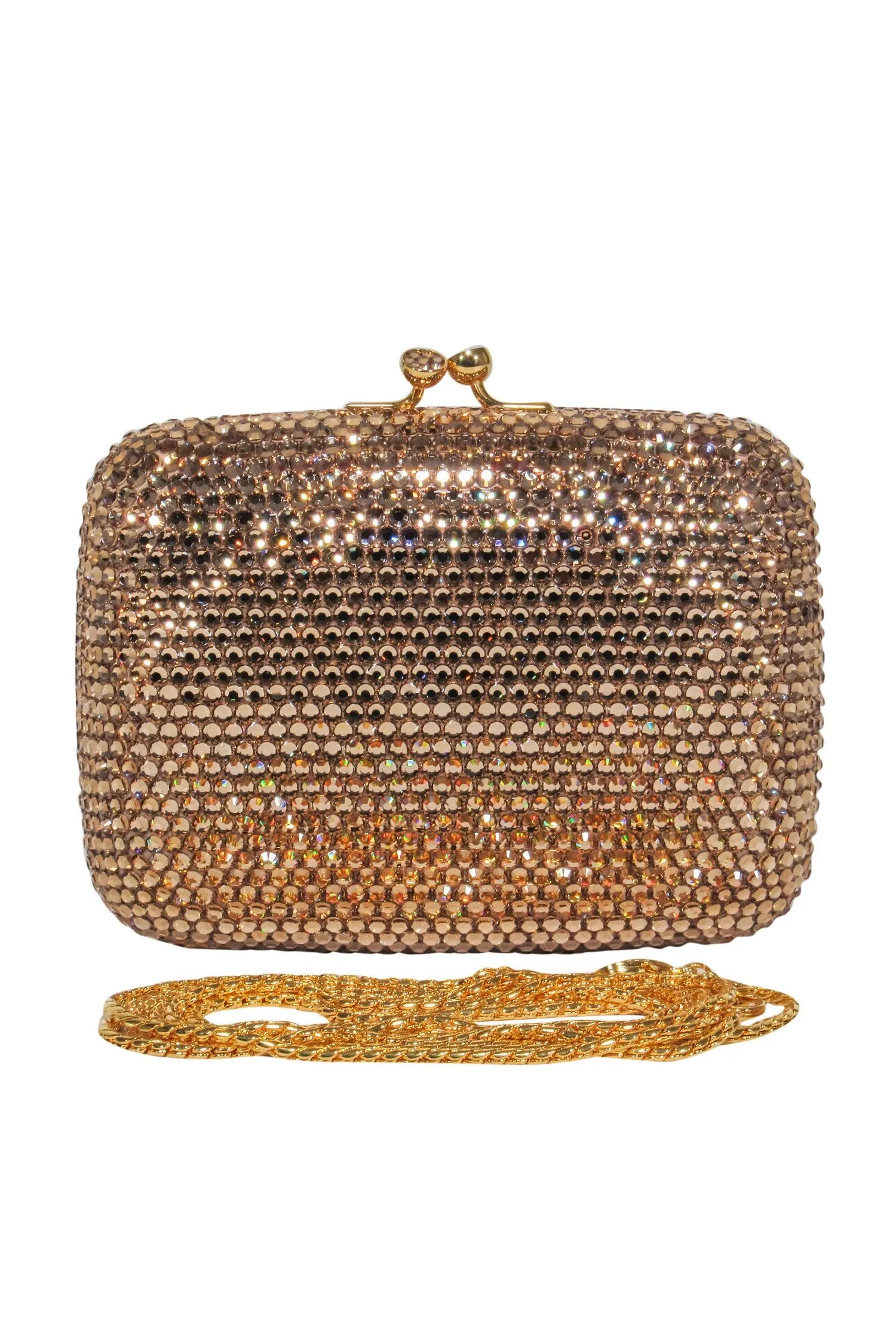 Judith Leiber - Crystal Mini Clutch w/ Gold Chain Strap
