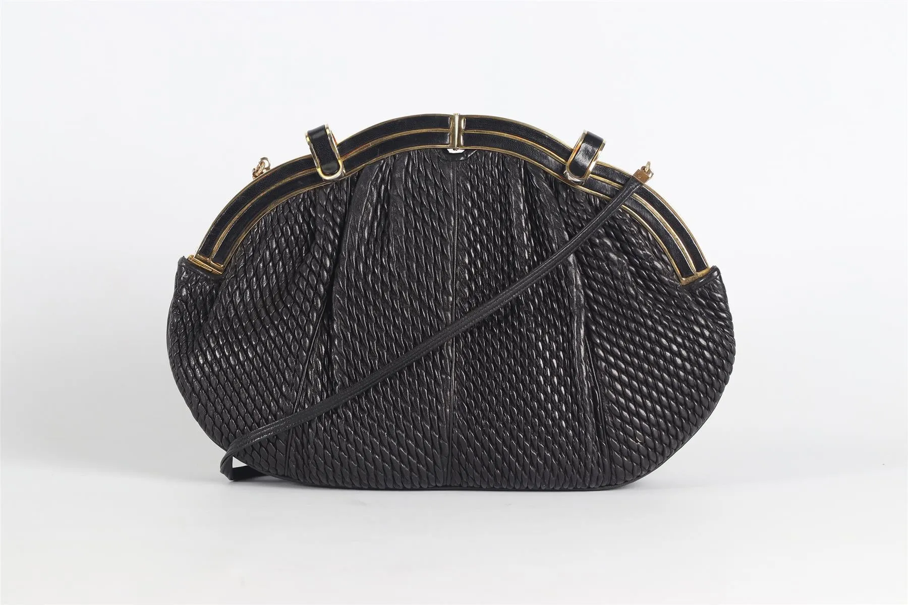 JUDITH LEIBER VINTAGE LEATHER SHOULDER BAG