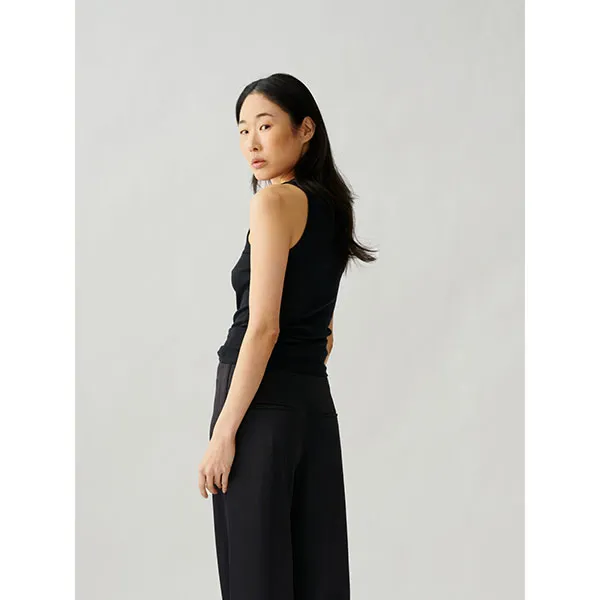 Julie Josephine Sleeveless Roundneck Rib Top Black
