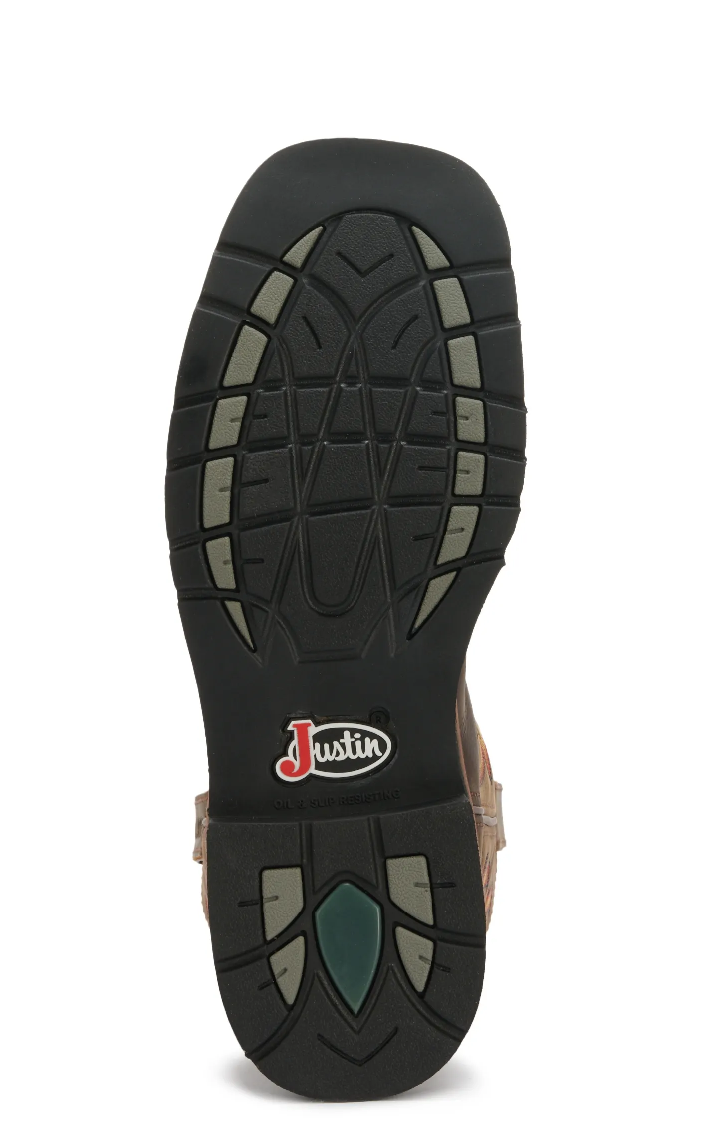 Justin Men's Stampede Driller Dark Brown Square Steel Toe Work Boot
