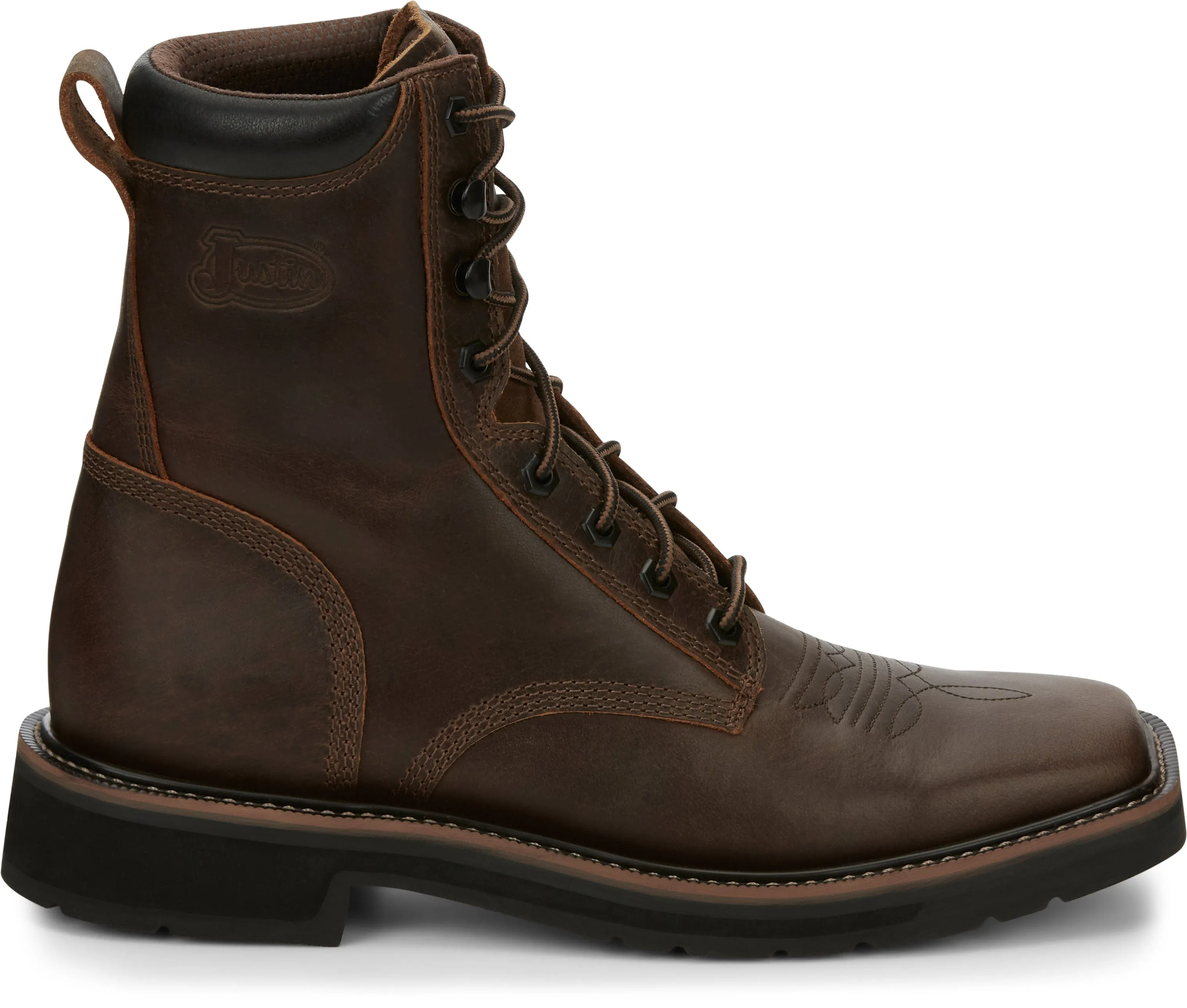 Justin Men's Pulley Aged Brown Lace-Up Work Boot SE681