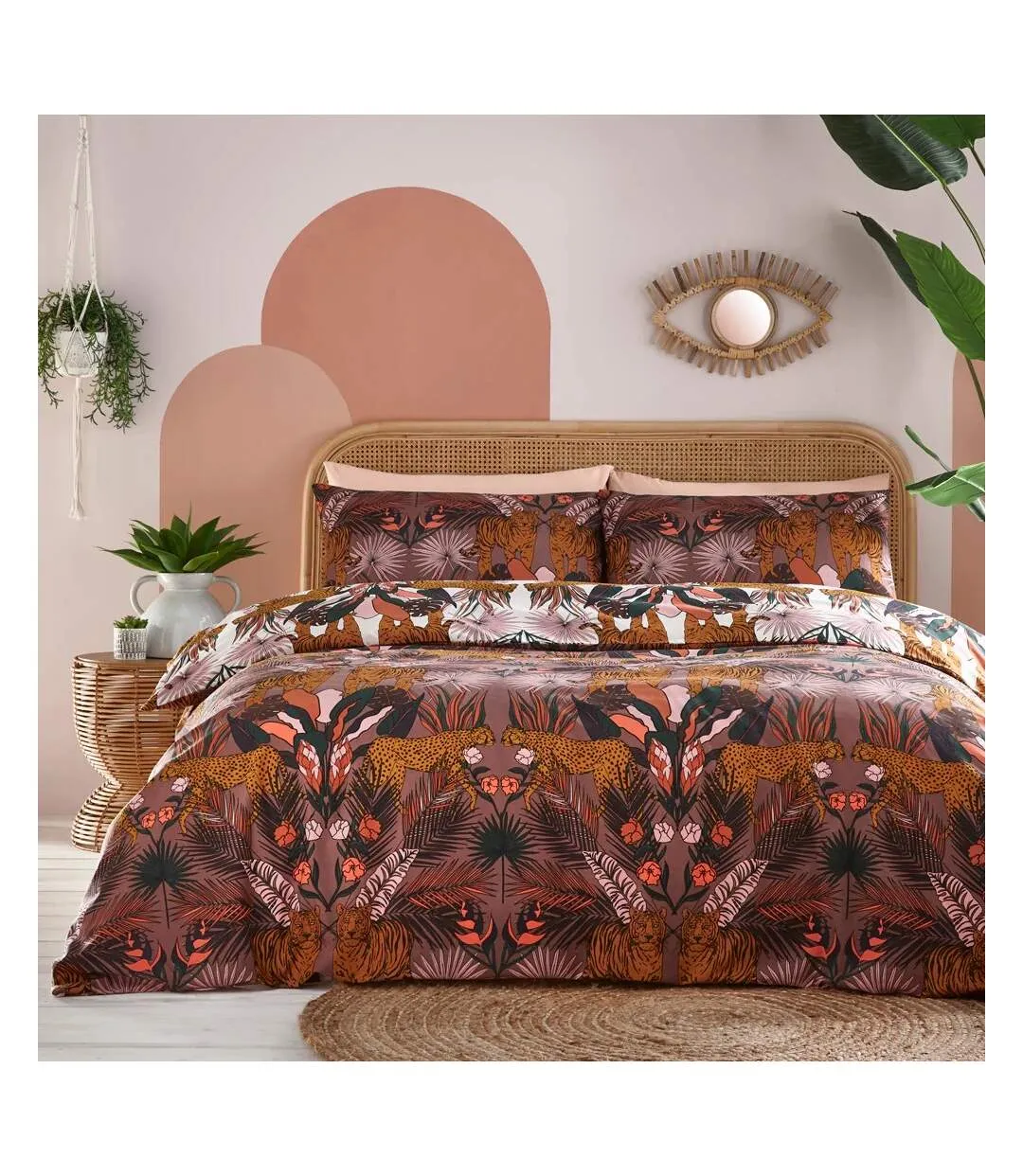 Kaihalulu reversible jungle duvet cover set cocoaberry Furn