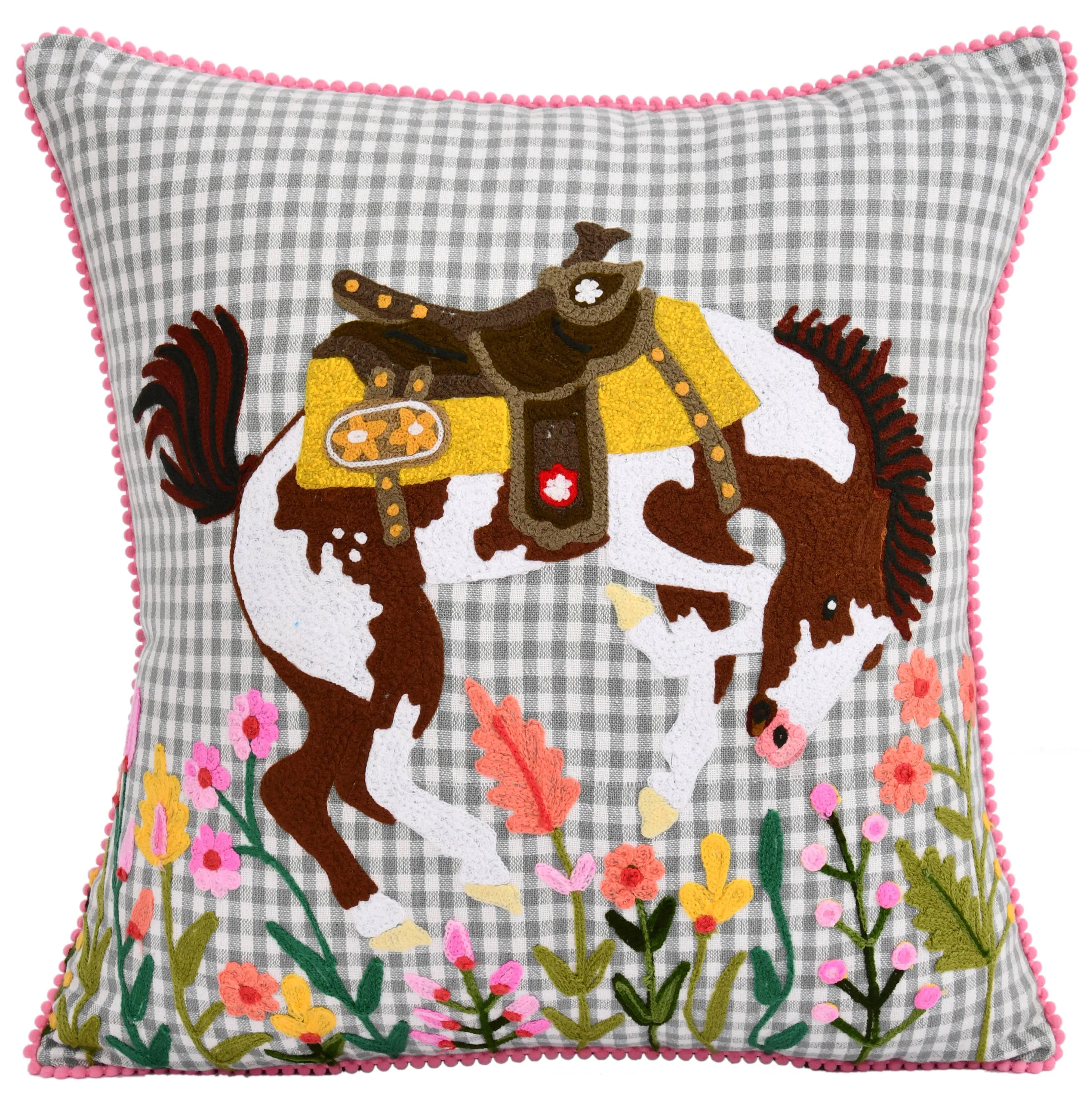 Karma Living - Rodeo Bucking Horse Pillow 18 x 18