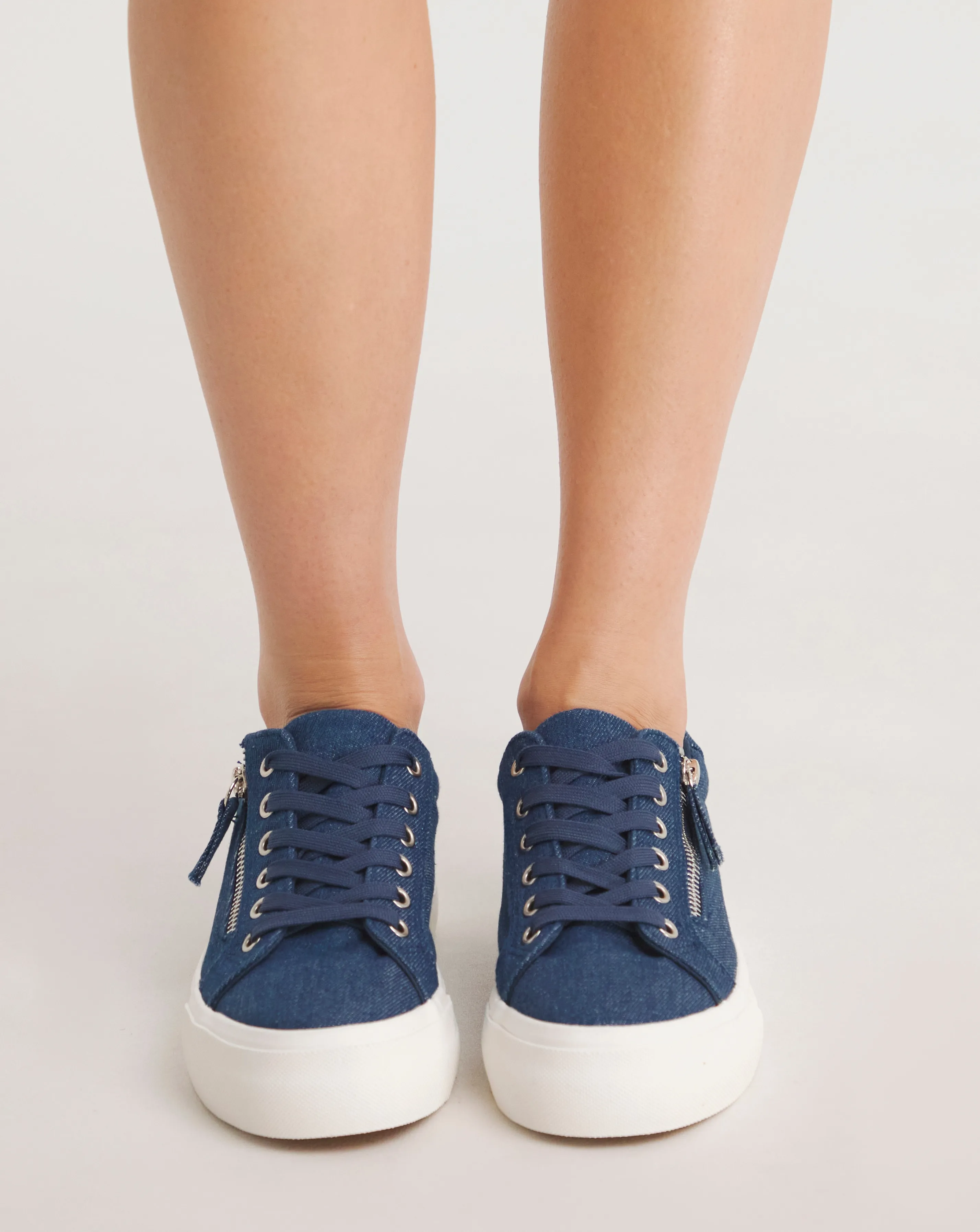 Kate Lace Up Zip Detail Chunky Trainers Wide E Fit | Simply Be