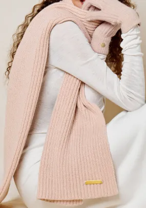 Katie Loxton Ribbed Knit Scarf, Nude Pink