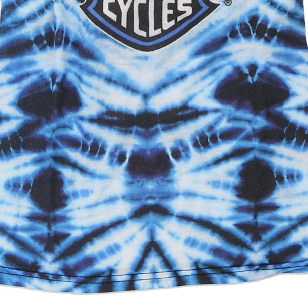 Kauai, Hawaii Harley Davidson Tie-Dye Vest - Medium Blue Cotton