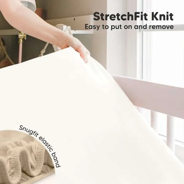 KeaBabies Gentle Bamboo Fitted Crib Sheets, Khaki