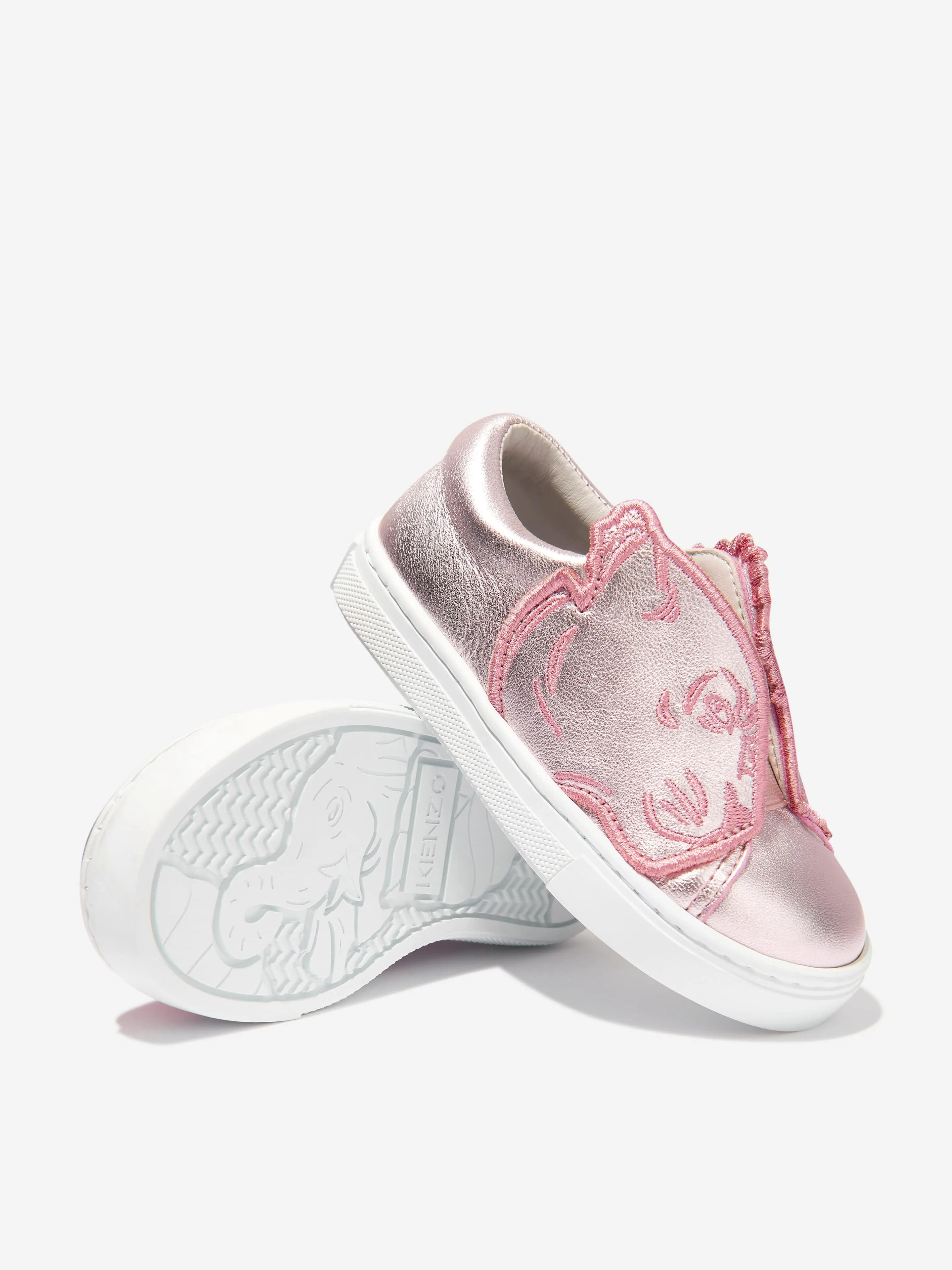 KENZO KIDS - Girls Leather Tiger And Friends Trainers | Childsplay Clothing
