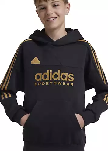 Kids Brand Print 3-Stripes Hoodie by adidas Performance | Look Again