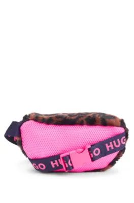 Kids' belt bag in cheetah-patterned faux fur