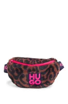 Kids' belt bag in cheetah-patterned faux fur