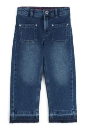 Kids' relaxed-fit jeans in blue stretch denim