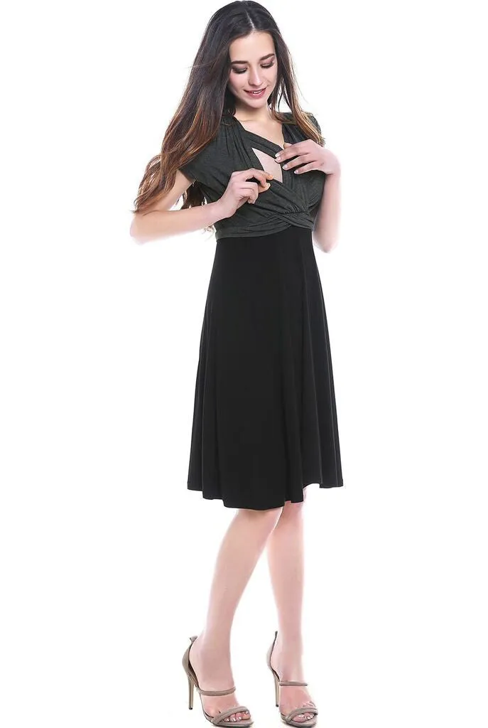 Kimi + Kai MaternitySarah Faux Wrap Nursing Dress