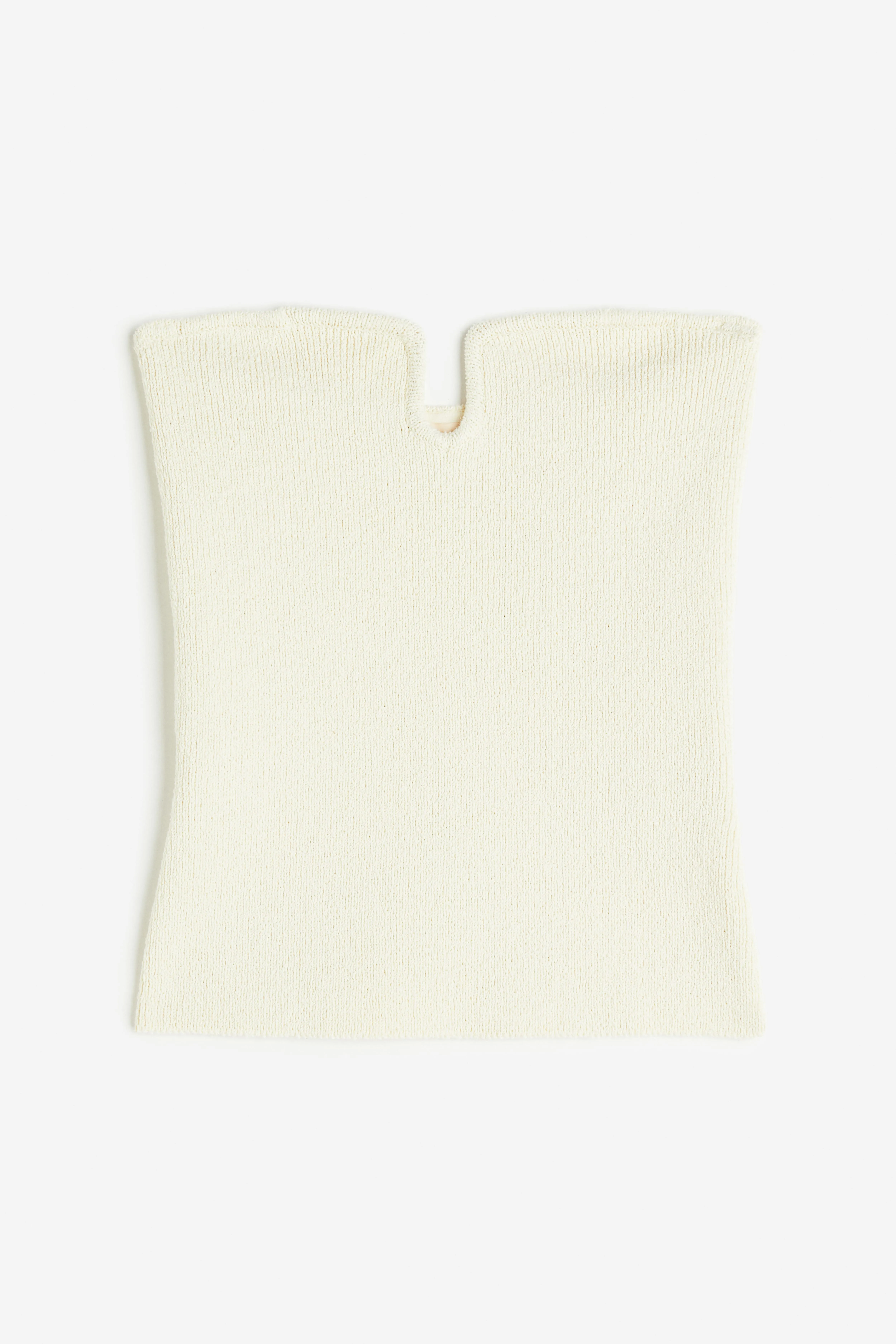 Knitted bandeau top - Sweetheart neckline - Sleeveless - Cream - Ladies | H&M GB