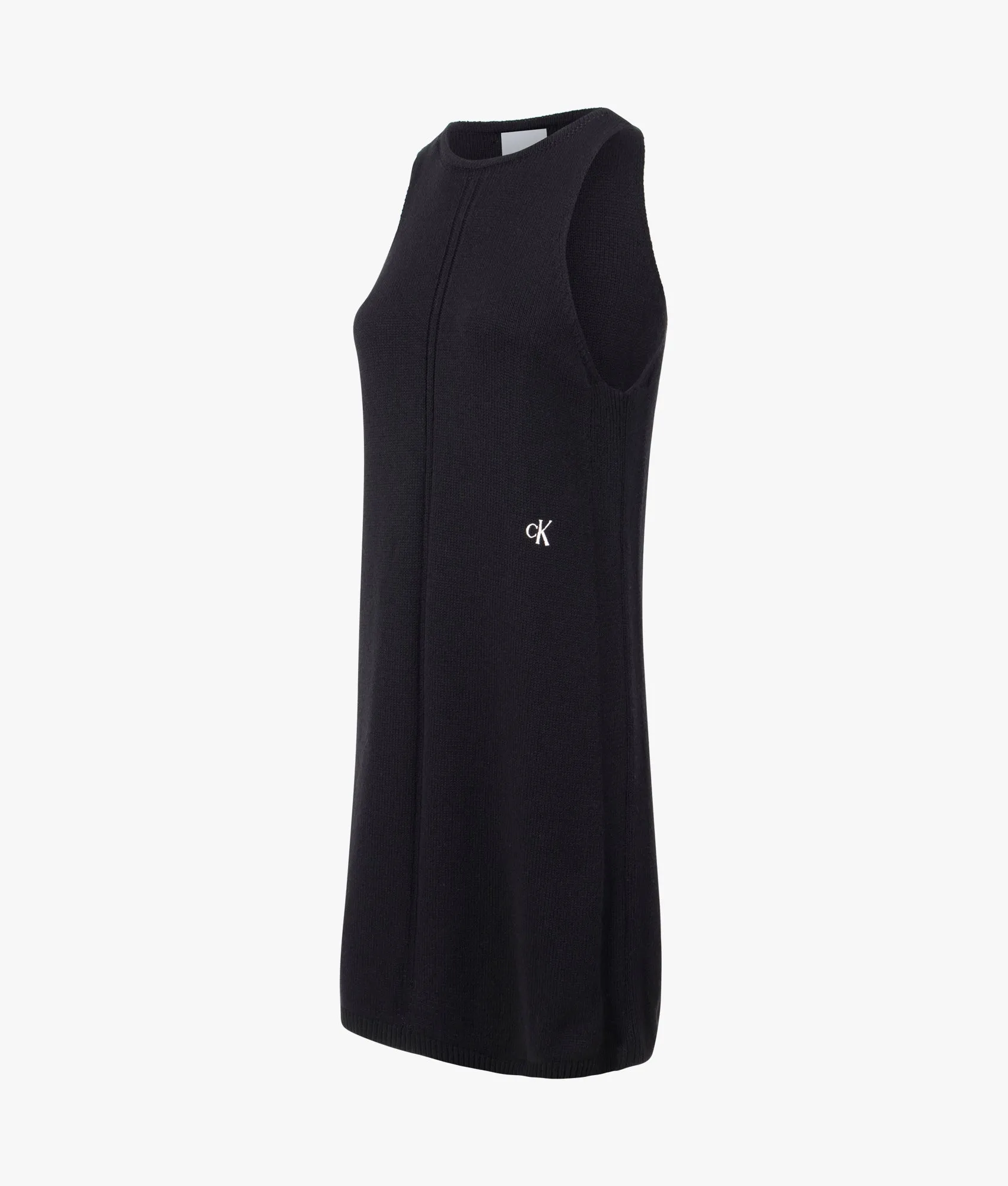 Knitted tank dress in black