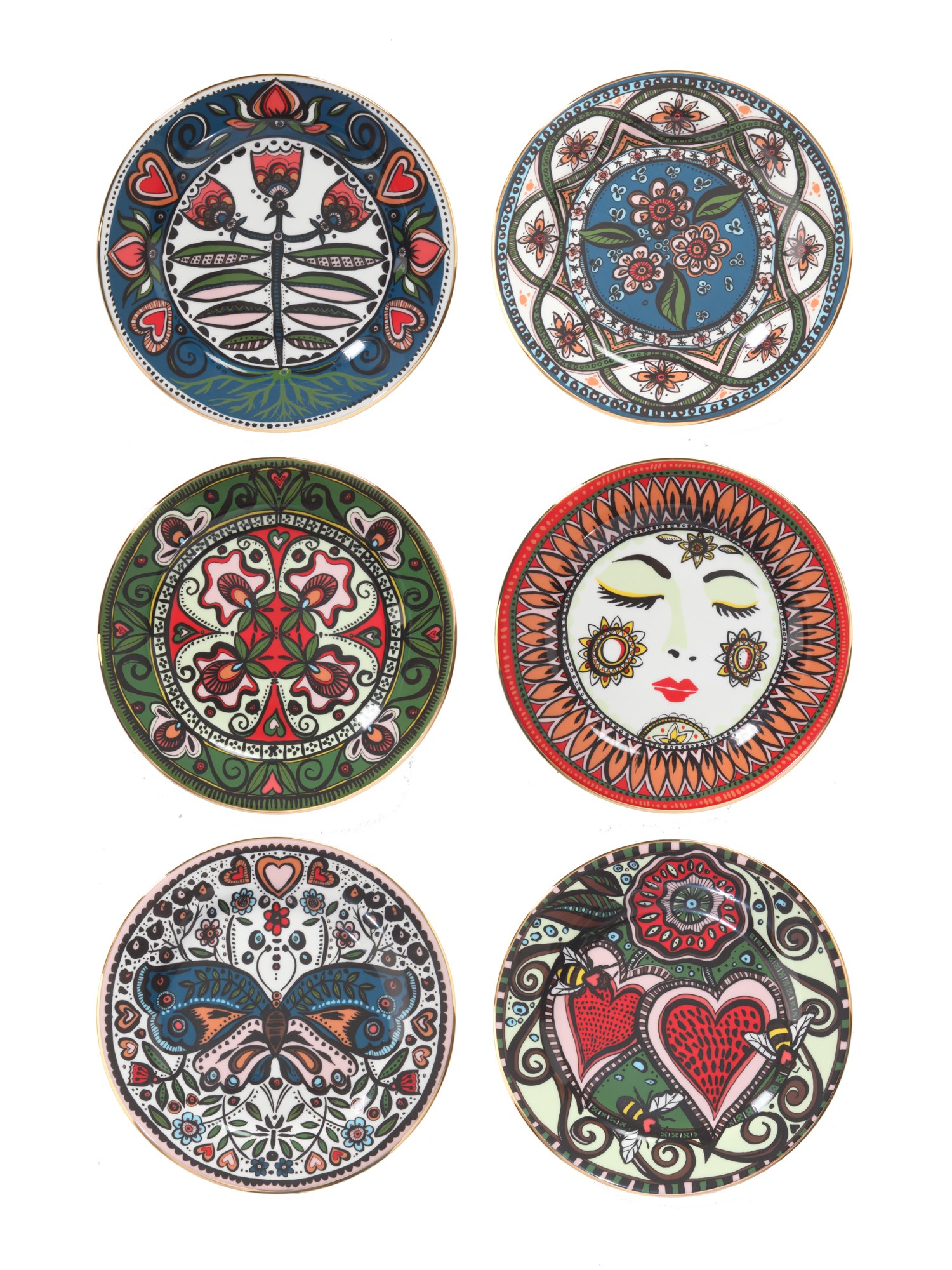 LA DOUBLEJ X LADUREE    SET OF SIX LA DOUBLEJ X LADURÈE DESSERT PLATE