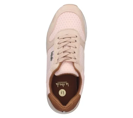La Strada sneakers da donna per il tempo libero con similpelle, sneakers da tutti i giorni 2101457-2228 rosa/beige