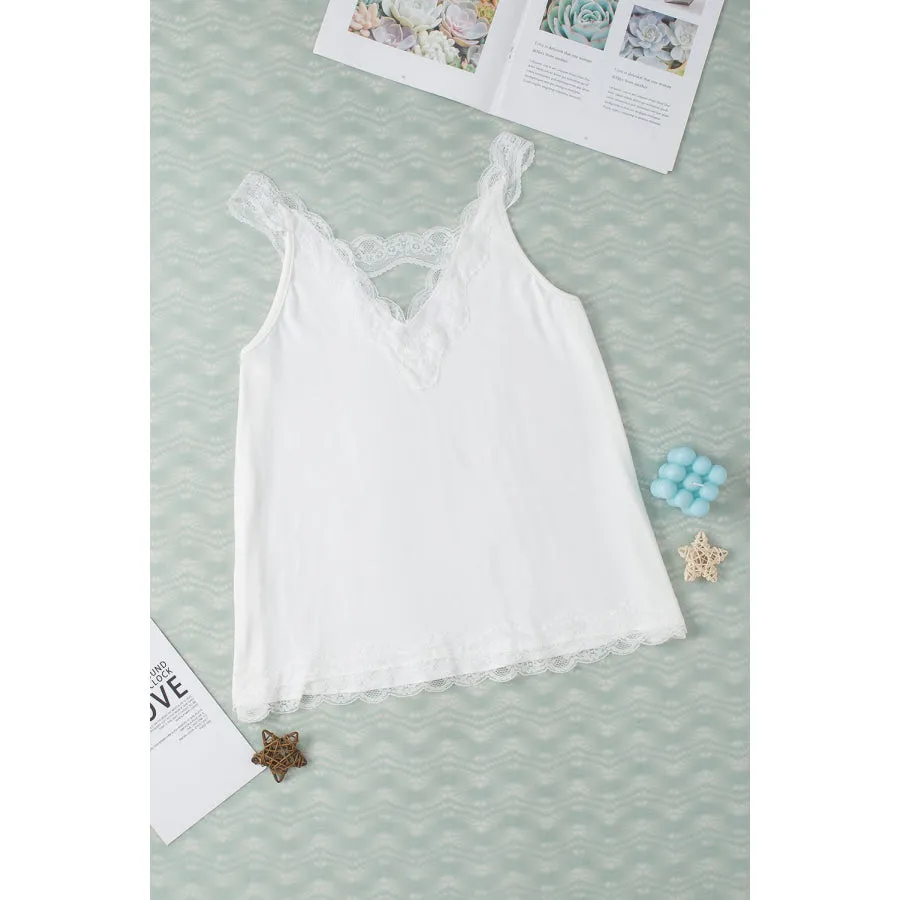 Lace Detail V-Neck Tank