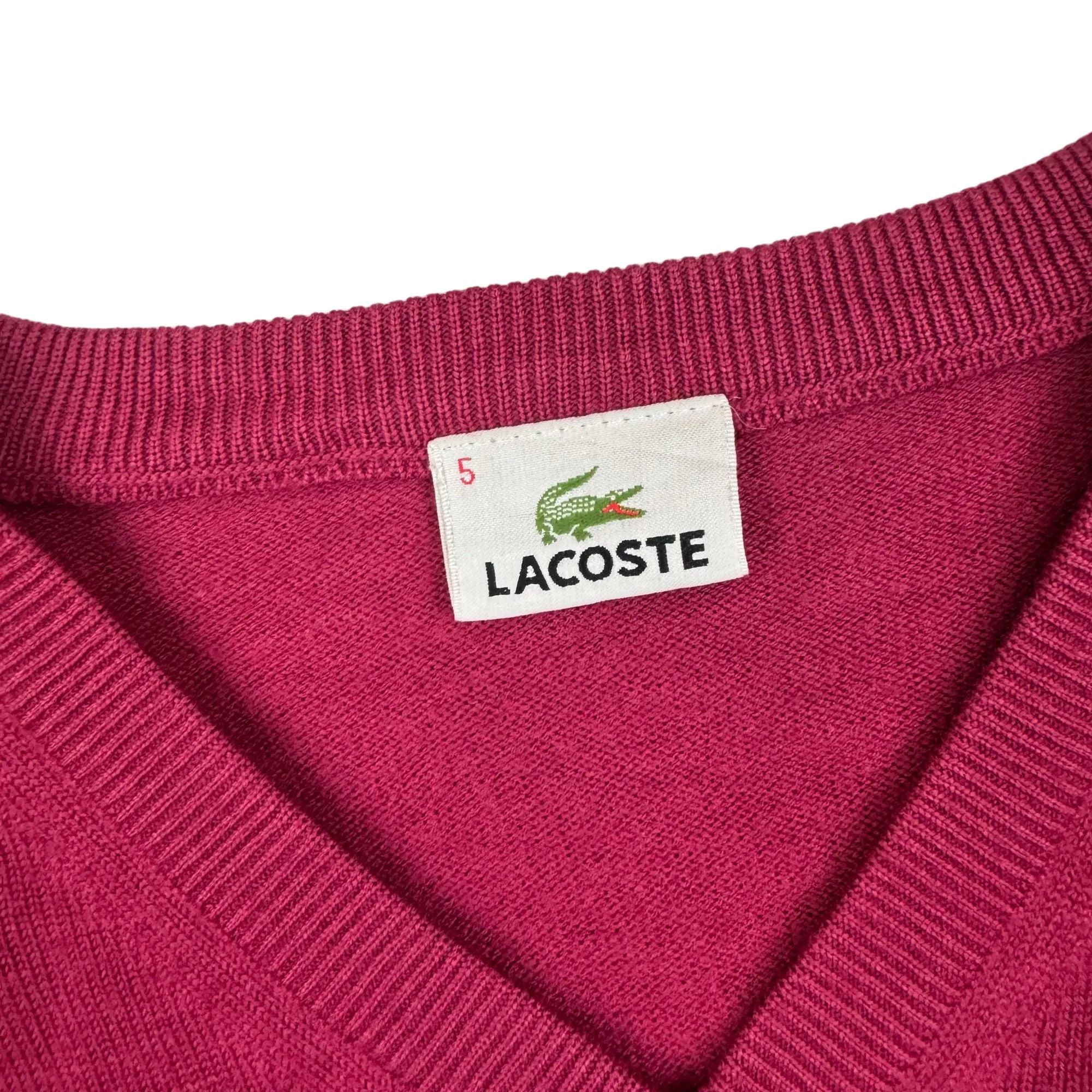 Lacoste V-Neck Knitwear Pink