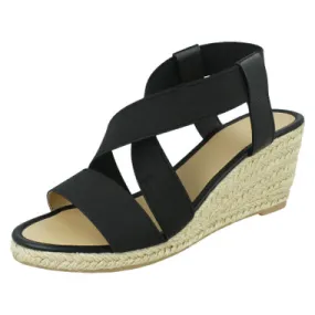 Ladies Spot On Mid Wedge Sandals F2R296