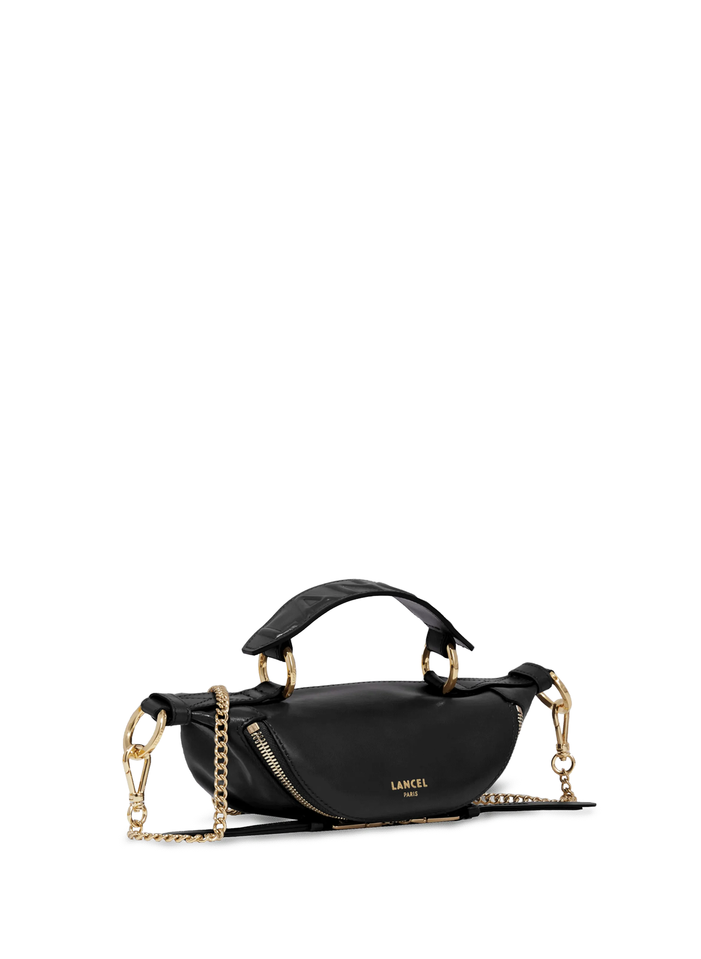 LANCEL  Origami leather bag - Black