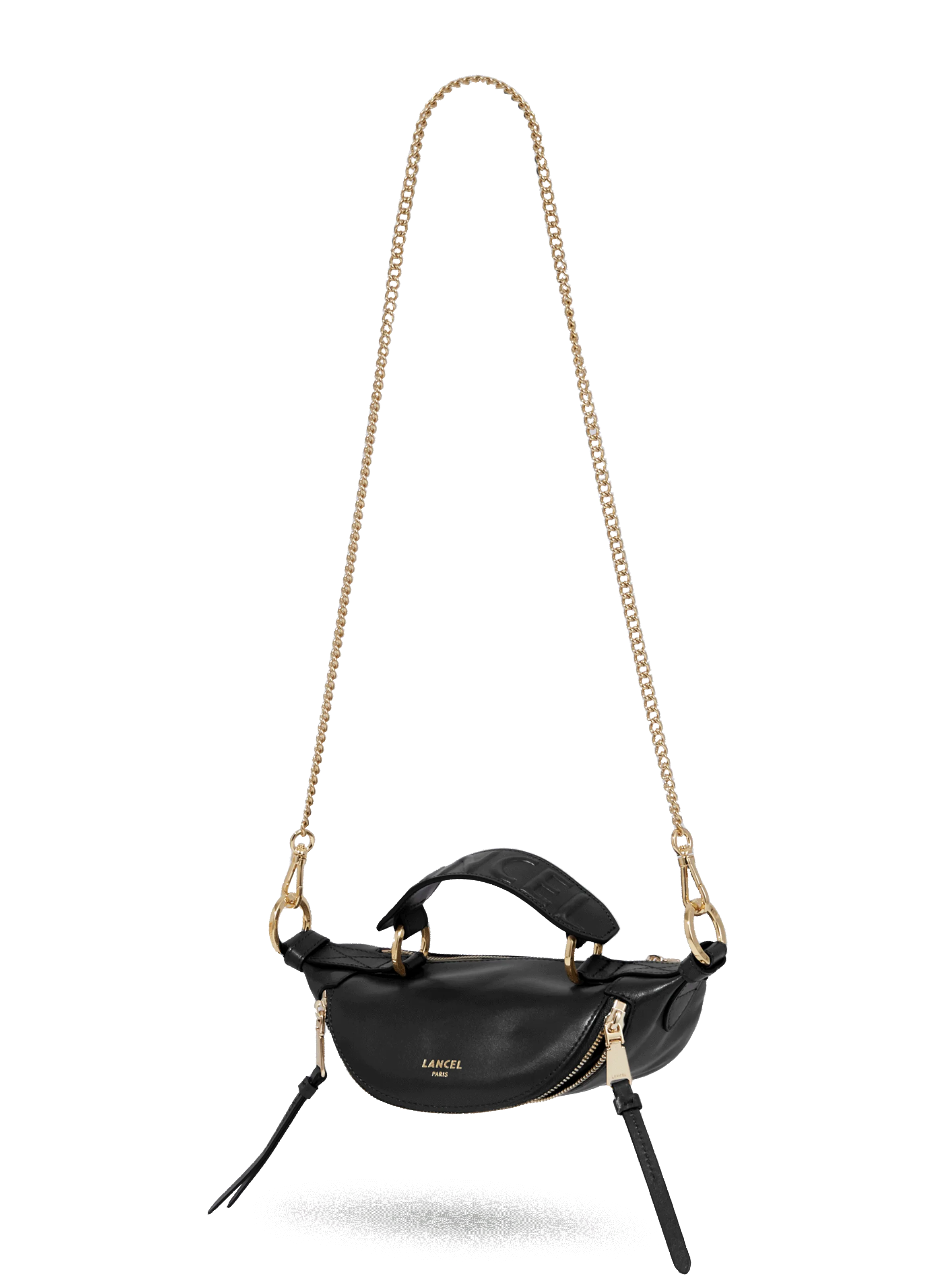 LANCEL  Origami leather bag - Black