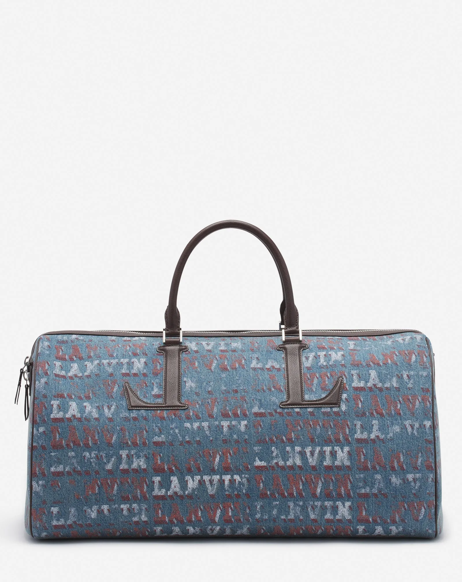 LANVIN x FUTURE DENIM TRAVEL BAG WITH LANVIN LOGO PRINT