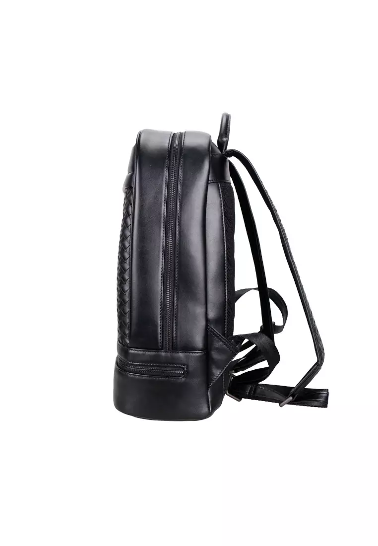 Lara Men's Cow Leather Handmade Weave Backpack