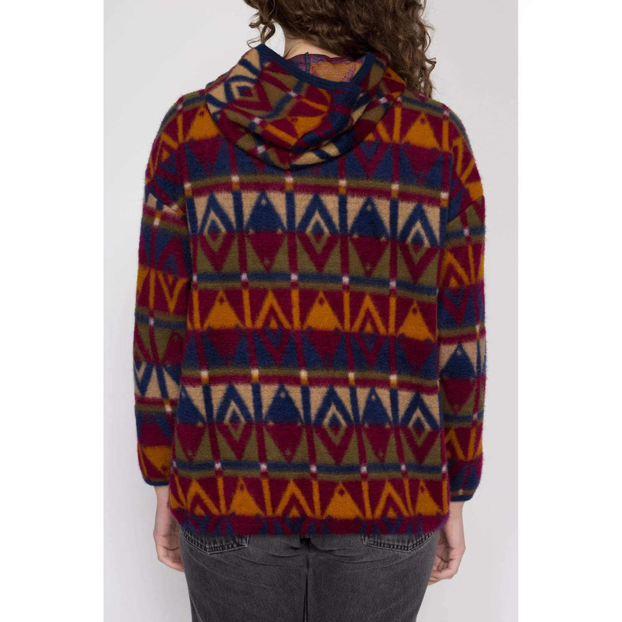 Large 90s Jordache Fleece Hooded Sweatshirt Petite