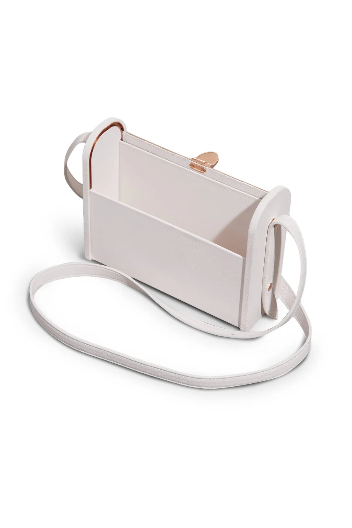 Large Mabel Crossbody Phone Case in Ivory Nappa Leather