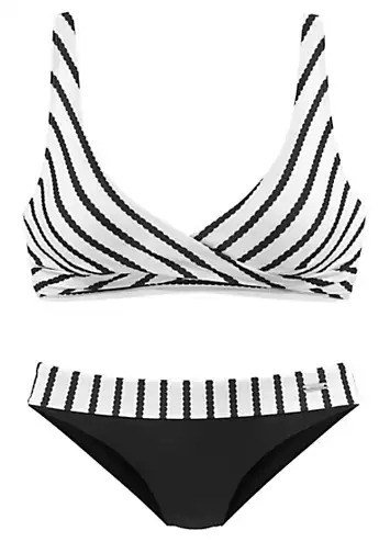 LASCANA Striped Triangle Bikini Set | Grattan