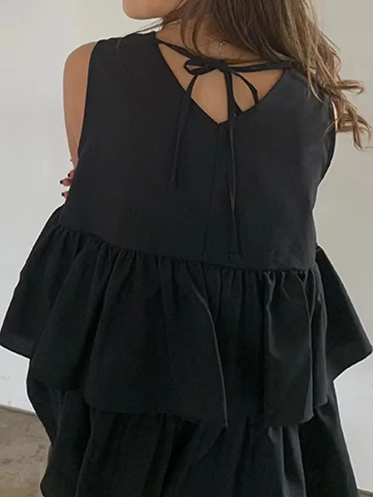 Layered Ruffle Tank Shirt