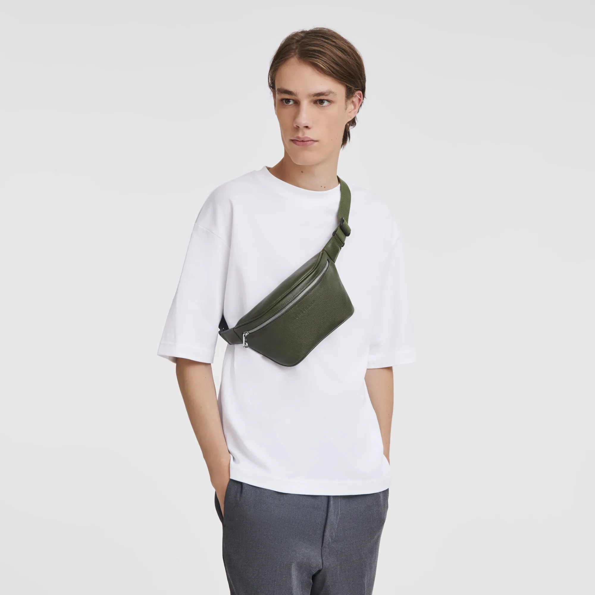 Le Foulonné M Belt bag Khaki - Leather