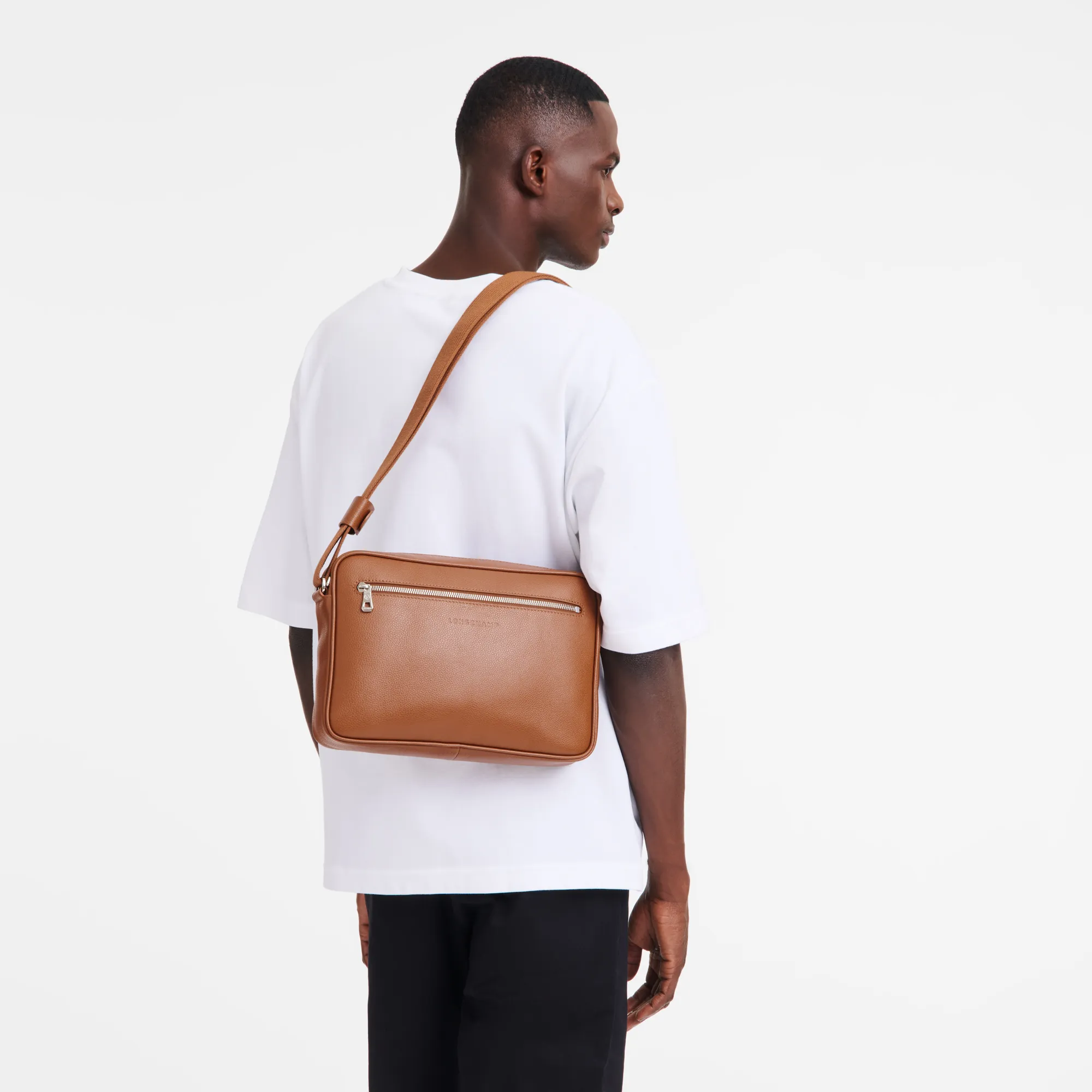 Le Foulonné M Camera bag Caramel - Leather
