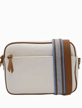 Leah Cross Body Bag Dual Tone White Tan